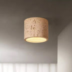 Traditional Japanese Column Iron Resin LED Flush Mount Ceiling Light For Living Room Lumendat