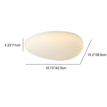 Nordic Minimalist Cobblestone Pe Lampshade LED Flush Mount Ceiling Light
