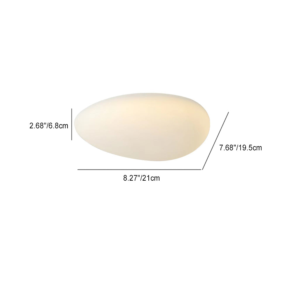 Nordic Minimalist Cobblestone Pe Lampshade LED Flush Mount Ceiling Light