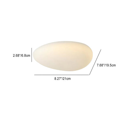 Nordic Minimalist Cobblestone Pe Lampshade LED Flush Mount Ceiling Light
