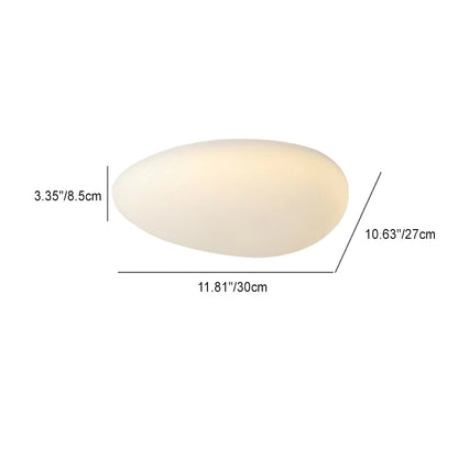 Nordic Minimalist Cobblestone Pe Lampshade LED Flush Mount Ceiling Light