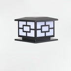 Contemporary Industrial ABS Cube LED Waterproof Solar Post Lamp For Outdoor Patio Lumendat