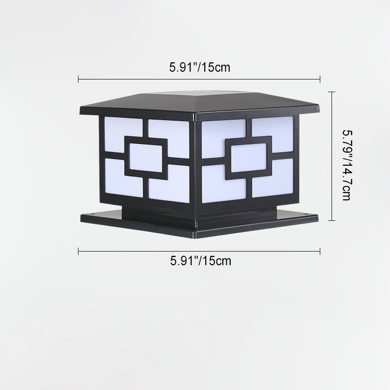 Contemporary Industrial ABS Cube LED Waterproof Solar Post Lamp For Outdoor Patio Lumendat