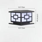 Contemporary Industrial ABS Cube LED Waterproof Solar Post Lamp For Outdoor Patio Lumendat