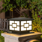 Contemporary Industrial ABS Cube LED Waterproof Solar Post Lamp For Outdoor Patio Lumendat