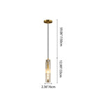 Modern Luxury Cylindrical All-Copper Glass 1-Light Pendant Light For Bedroom