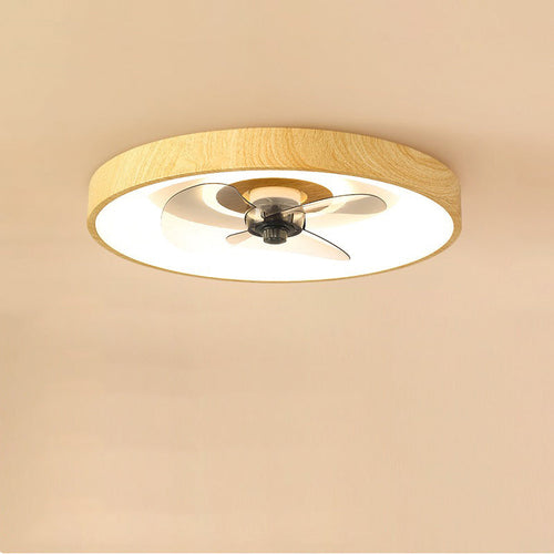 Contemporary Creative Round Square Iron Acrylic Plastic LED Flush Mount Ceiling Fan Light For Bedroom