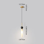 Modern Minimalist Linear Cylindrical Spherical Marble Copper Acrylic 1-light Pendant Light for Bedroom