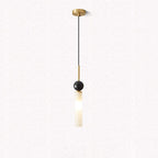 Modern Minimalist Linear Cylindrical Spherical Marble Copper Acrylic 1-light Pendant Light for Bedroom