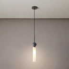 Modern Minimalist Linear Cylindrical Spherical Marble Copper Acrylic 1-light Pendant Light for Bedroom
