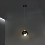 Contemporary Scandinavian Spherical Glass Iron 1-light Pendant Light for Bedroom