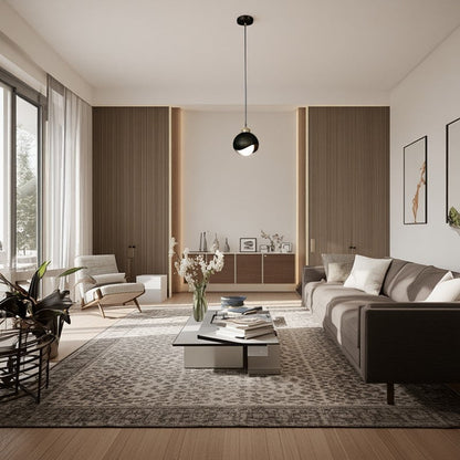 Contemporary Scandinavian Spherical Glass Iron 1-light Pendant Light for Bedroom