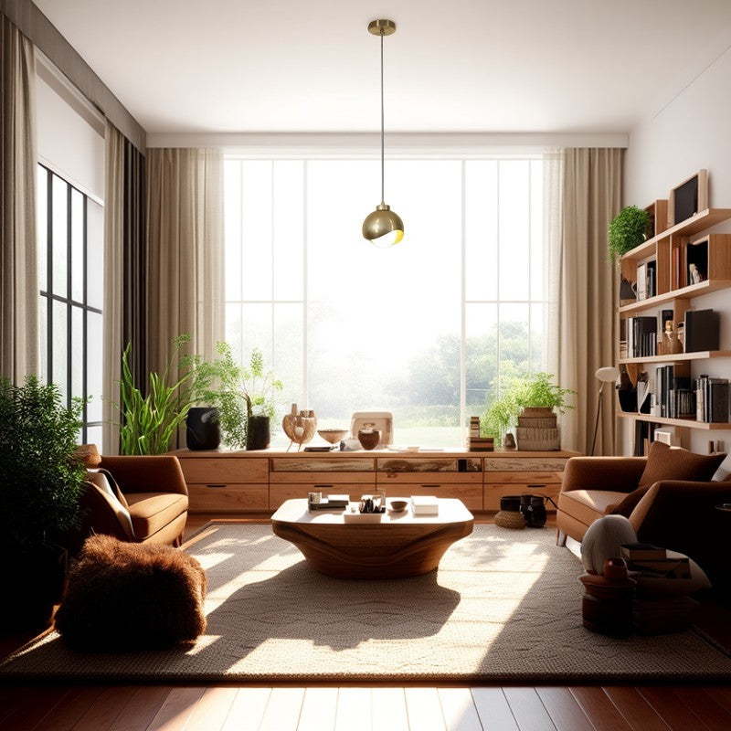 Contemporary Scandinavian Spherical Glass Iron 1-light Pendant Light for Bedroom