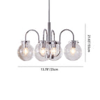 Traditional Vintage Divergent Spherical Glass Iron 4/5 Light Chandelier for Bedroom BulbSquare
