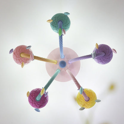 Contemporary Creative Flower Candle-shaped Kid Iron Crystal Glass 5-light Flush Mount Ceiling Light for Bedroom