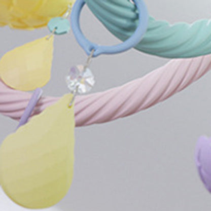 Contemporary Creative Flower Candle-shaped Kid Iron Crystal Glass 5-light Flush Mount Ceiling Light for Bedroom