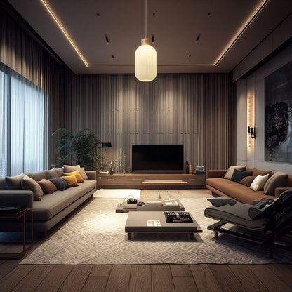 Traditional Japanese Cylindrical Lantern-shaped Wooden Woven Glass 1-light Pendant Light for Living Room
