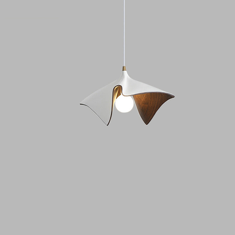 Contemporary Creative Lotus Leaf Shaped Resin Iron 1-Light Pendant Light For Dining Room