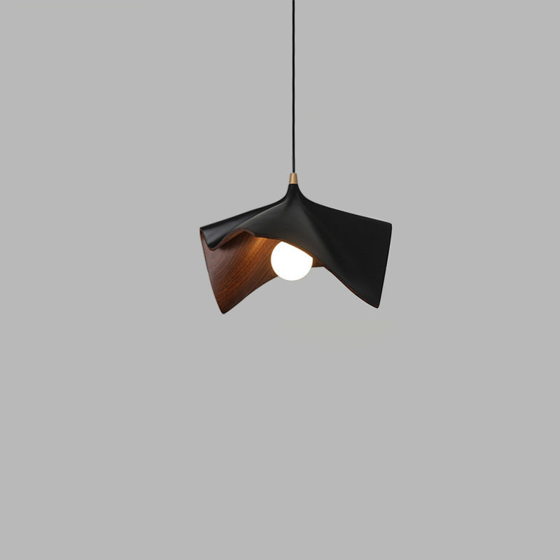 Contemporary Creative Lotus Leaf Shaped Resin Iron 1-Light Pendant Light For Dining Room