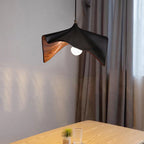 Contemporary Creative Lotus Leaf Shaped Resin Iron 1-Light Pendant Light For Dining Room