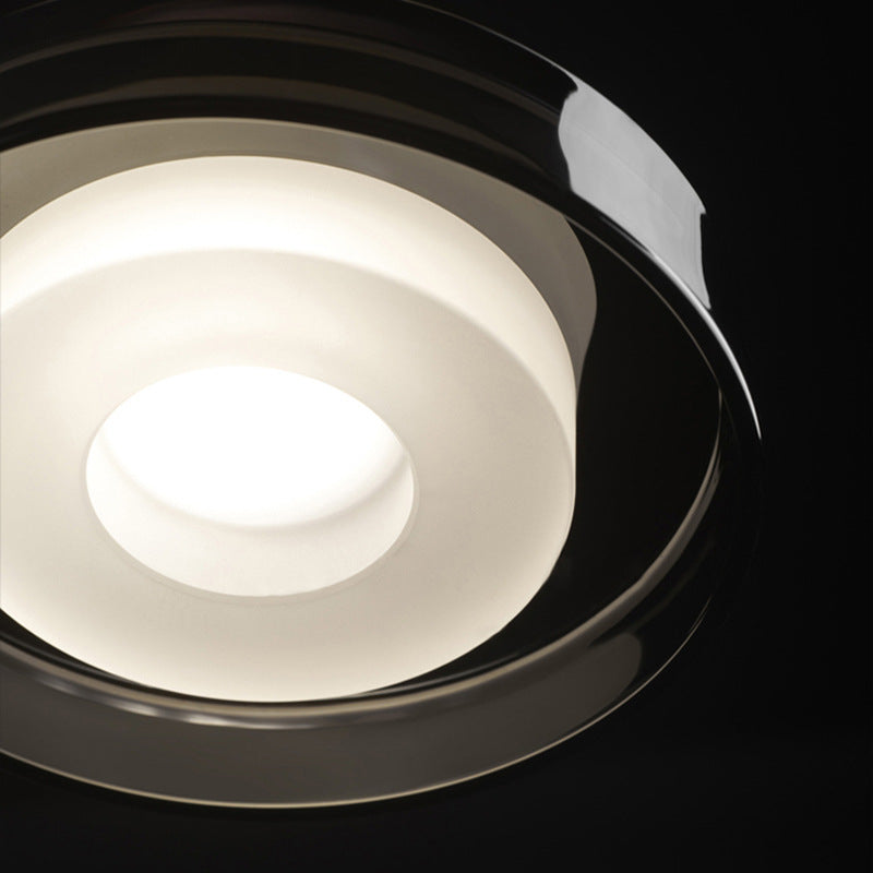 Modern Minimalist Cylindrical Iron Glass LED Pendant Light For Bedroom