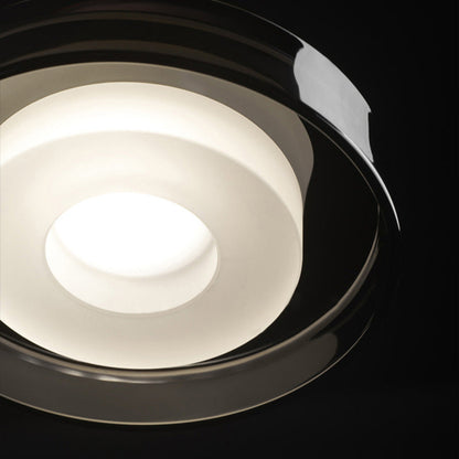Modern Minimalist Cylindrical Iron Glass LED Pendant Light For Bedroom