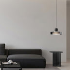 Modern Minimalist Cylindrical Iron Glass LED Pendant Light For Bedroom