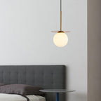 Modern Minimalist Spherical Round Iron Glass 1-Light Pendant Light For Bedroom