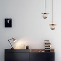 Modern Minimalist Spherical Round Iron Glass 1-Light Pendant Light For Bedroom