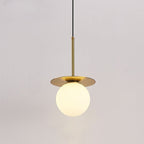 Modern Minimalist Spherical Round Iron Glass 1-Light Pendant Light For Bedroom
