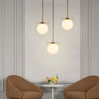 Modern Minimalist Spherical Round Iron Glass 1-Light Pendant Light For Bedroom
