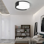 Modern Minimalist Cylindrical Iron Acrylic LED Flush Mount Ceiling Light For Bedroom