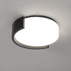 Modern Minimalist Cylindrical Iron Acrylic LED Flush Mount Ceiling Light For Bedroom