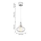Traditional Farmhouse Round Spherical Transparent Glass Iron 1-Light Pendant Light For Bedroom