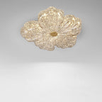 Contemporary Luxury Flower-Shaped Iron Resin LED Flush Mount Ceiling Light For Bedroom