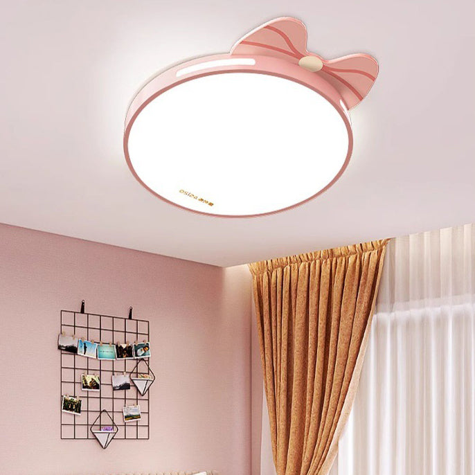 Lumendat Modern Minimalist Spherical Round Bow Tie Kid Iron Acrylic LED Flush Mount Ceiling Light For Bedroom Lumendat