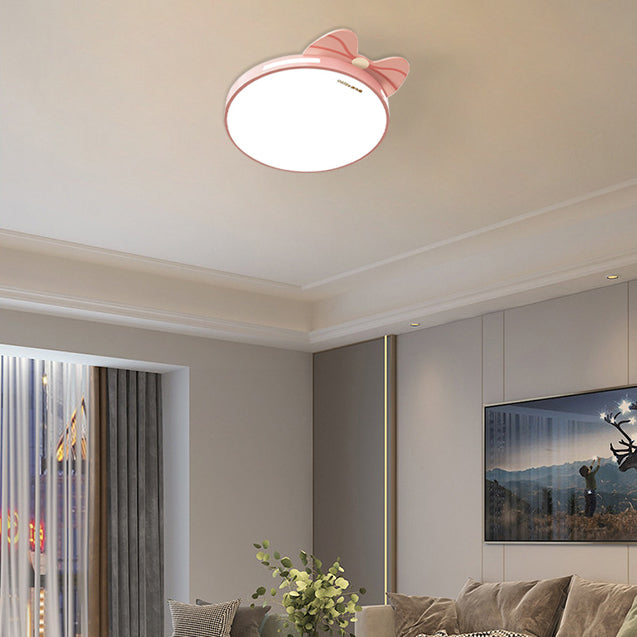Lumendat Modern Minimalist Spherical Round Bow Tie Kid Iron Acrylic LED Flush Mount Ceiling Light For Bedroom Lumendat