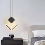 Modern Minimalist Spherical Circular Oval Rhombus Aluminum Iron LED Pendant Light For Bedroom