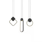 Modern Minimalist Spherical Circular Oval Rhombus Aluminum Iron LED Pendant Light For Bedroom