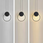 Modern Minimalist Spherical Circular Oval Rhombus Aluminum Iron LED Pendant Light For Bedroom