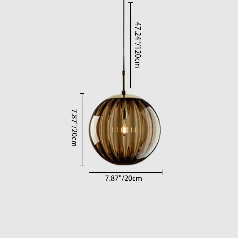 Modern Minimalist Spherical Round Iron Glass 1-light Pendant Light for Dining Room Lumendat