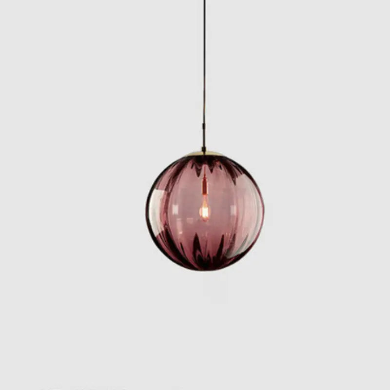 Modern Minimalist Spherical Round Iron Glass 1-light Pendant Light for Dining Room Lumendat
