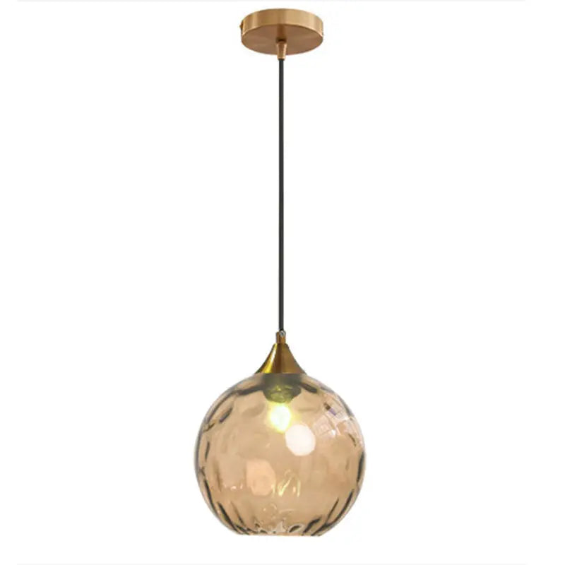 Modern Minimalist Spherical Round Iron Glass 1-light Pendant Light for Dining Room Lumendat