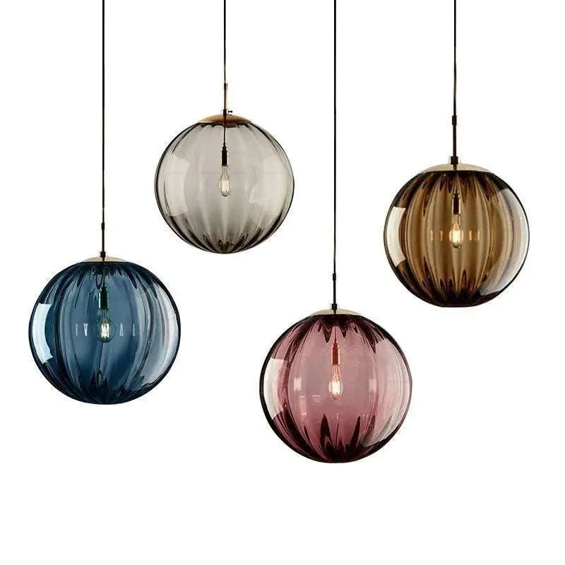 Modern Minimalist Spherical Round Iron Glass 1-light Pendant Light for Dining Room Lumendat