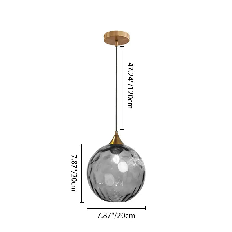 Modern Minimalist Spherical Round Iron Glass 1-light Pendant Light for Dining Room Lumendat