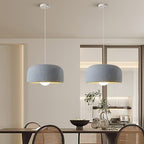 Modern Minimalist Cylindrical Round Resin Glass 1-Light Pendant Light For Dining Room