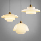 Modern Minimalist Flying Saucer-shaped Spherical Round Iron Glass 1-light Pendant Light for Dining Room BulbSquare
