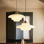Modern Minimalist Flying Saucer-shaped Spherical Round Iron Glass 1-light Pendant Light for Dining Room BulbSquare