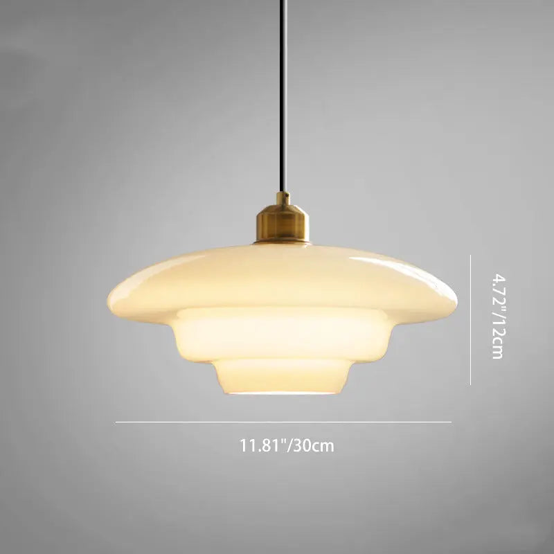 Modern Minimalist Flying Saucer-shaped Spherical Round Iron Glass 1-light Pendant Light for Dining Room BulbSquare