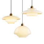 Modern Minimalist Flying Saucer-shaped Spherical Round Iron Glass 1-light Pendant Light for Dining Room BulbSquare